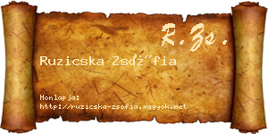 Ruzicska Zsófia névjegykártya